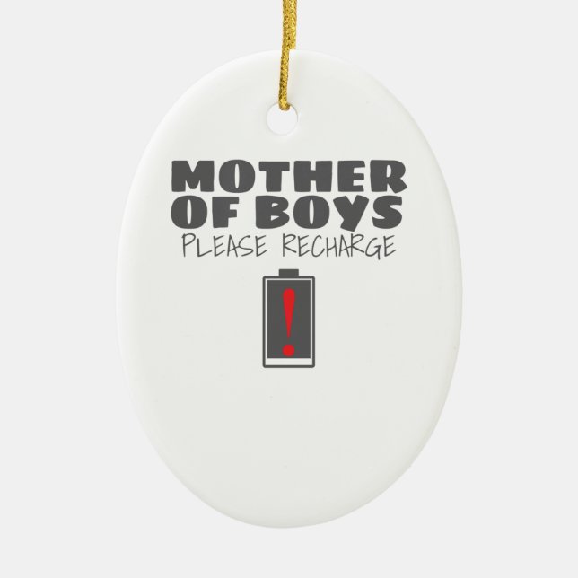 Müde Mama Mutter von Jungen Bitte lade Geschenke n Keramik Ornament (Vorne)