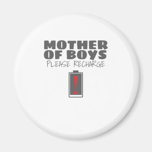 Müde Mama Mutter von Jungen Bitte lade Geschenke n Magnet