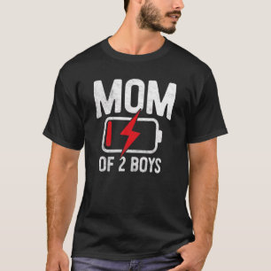 Müde Mama von 2 Jungen mit geringer Akkuzuführung T-Shirt