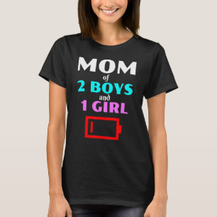 Müde Mama von 2 Jungen und 1 Mädchenmütterchen T-Shirt