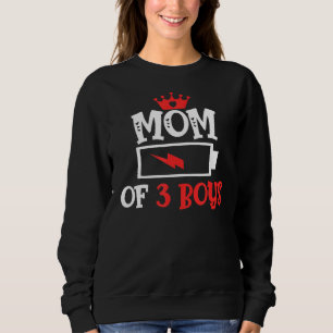 Müde Mama von 3 Jungen mit geringer Akkuzuführung  Sweatshirt