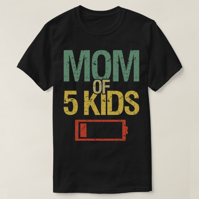 Müde Mama von 5 Kindern I T-Shirt (Design vorne)