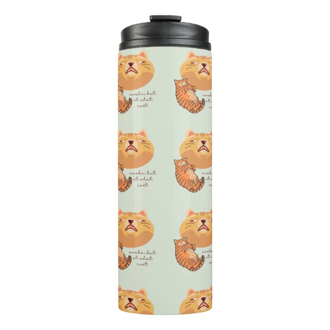 Müde Orange Katze Thermosbecher (Vorderseite)