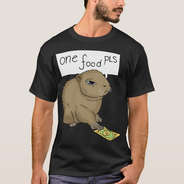 Müde und Hunger Capybara. Bitte eine Mahlzeit. T-Shirt (Vorderseite)