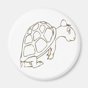 Müde und Schlampe Cartoon Turtle Magnet