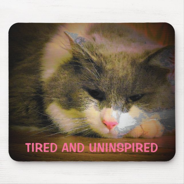 Müde und uninspiriert Sad Cat Mousepad (Vorne)