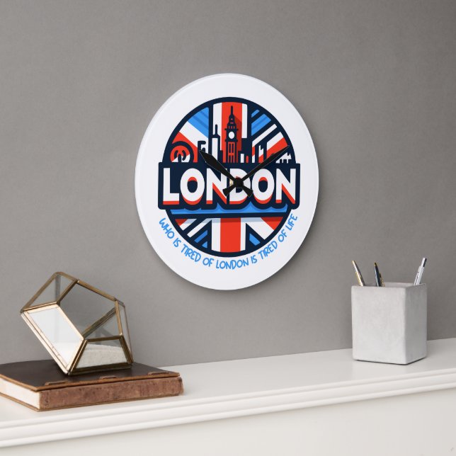 müde von London Große Wanduhr (Büro)