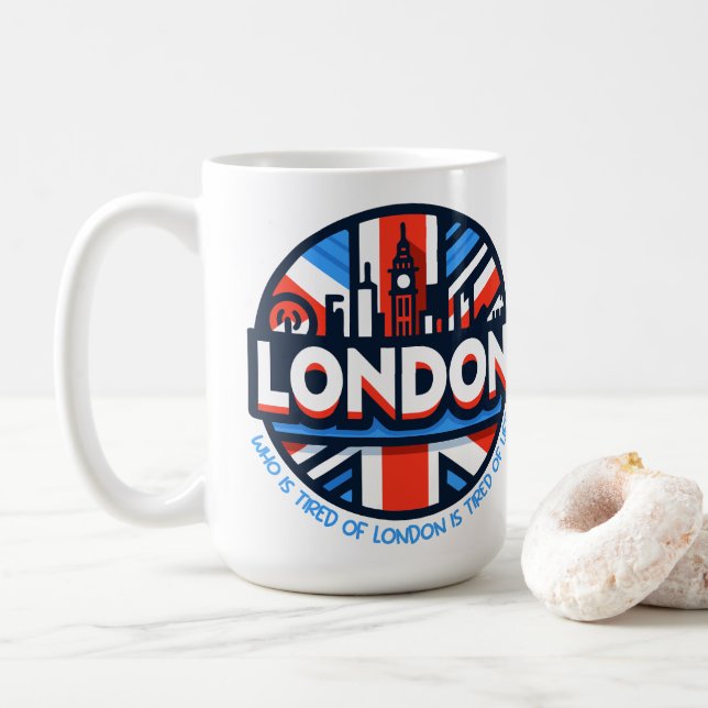 müde von London Kaffeetasse (Mit Donut)