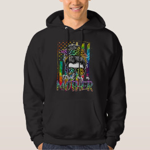 Müde wie eine Mutter Totenkopf Amerika-Flagge Mütt Hoodie