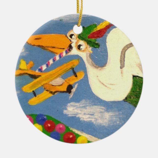 Müde Willie-Verzierung Keramikornament (Vorne)