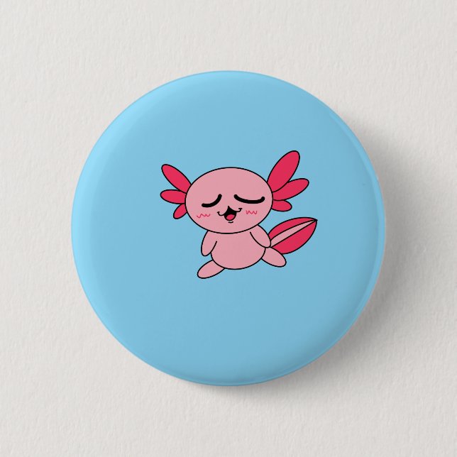 Müder Axolotl-Knopf Button (Vorderseite)
