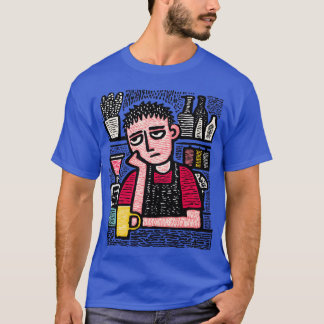 Müder Barista in der Dämmerung Freund T-Shirt