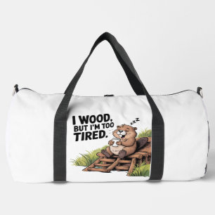 Müder Biber Holzarbeit Kaffee-Nickerchen Duffle Bag