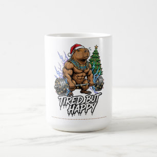 Müdes aber glückliches Gym-Capybara-Weihnachts-Shi Kaffeetasse