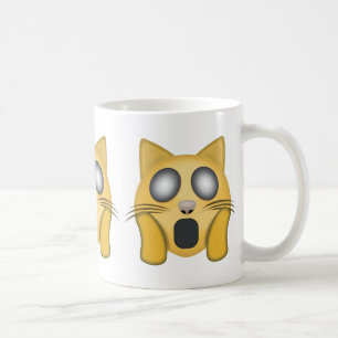 Müdes Katzen-Gesicht Emoji Kaffeetasse