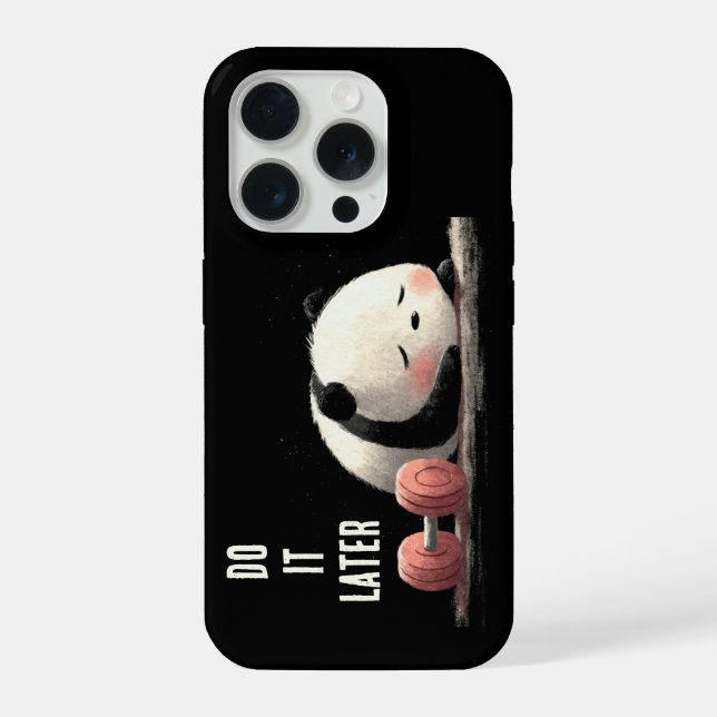 Müdes Panda Fitnessstudio – Lustige Workout Kunst iPhone Hülle (Rückseite)
