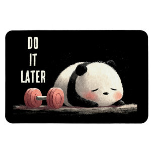 Müdes Panda Fitnessstudio – Lustige Workout Kunst Magnet
