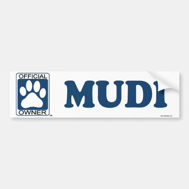 Mudi Schwarzes Autoaufkleber (Vorne)