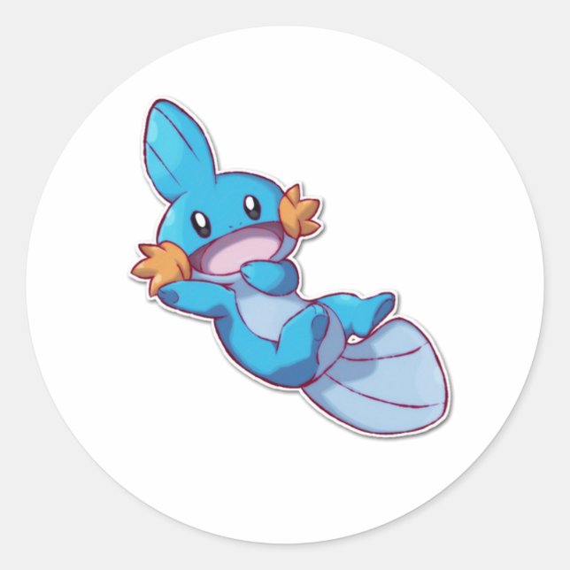 Mudkip Runder Aufkleber (Vorderseite)
