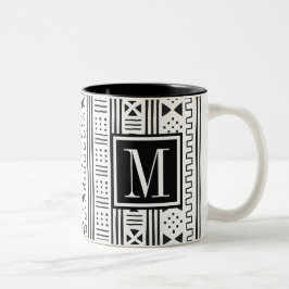 Mudprint Inspiriert Monogramm Zweifarbige Tasse