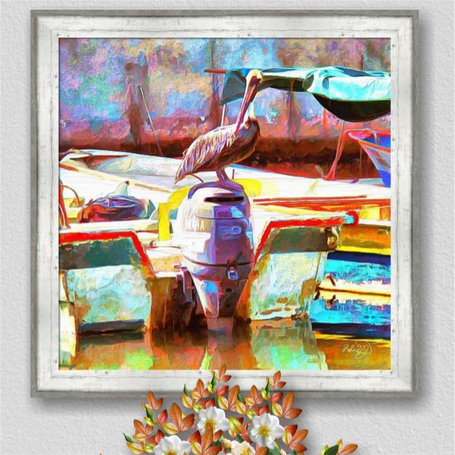 Muelle Los Peines Pelican 0463 Art Print Poster (Von Creator hochgeladen)