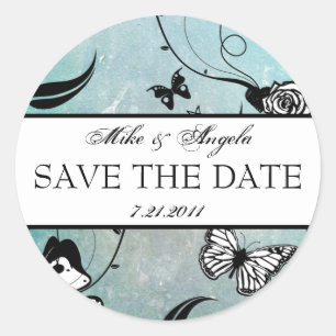 Muerte Sugar Skull Calaveras Save the Date Runder Aufkleber