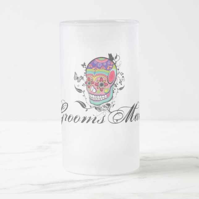 Muerte Tag der toten Calaveras Mattglas Bierglas (Mittel)