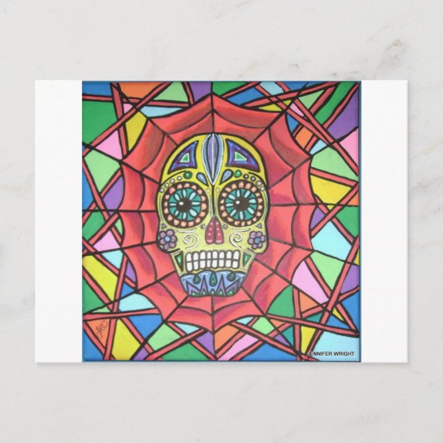 Muertos Sugar Skull Web Postkarte (Vorderseite)