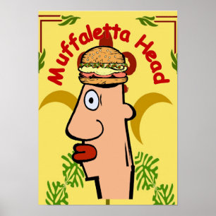 Muffaletta Head New Orleans Sandwich Nola Poster