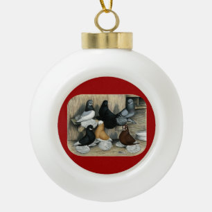 Muffed Tumbler Tauben Keramik Kugel-Ornament