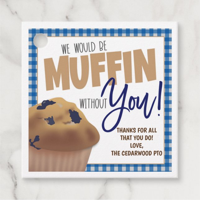 Muffin Gift Tag Geschenkanhänger (Vorderseite)
