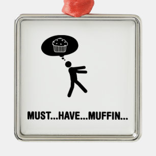 Muffin-Liebhaber Silbernes Ornament