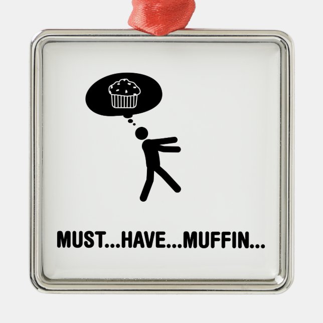 Muffin-Liebhaber Silbernes Ornament (Vorne)