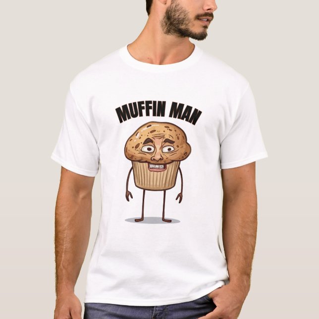 Muffin-Mann Lustiges Design Brainrot Style T-Shirt (Vorderseite)