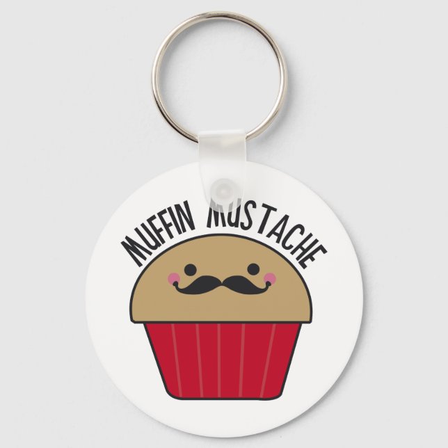 Muffin Mustache Schlüsselanhänger (Vorderseite)