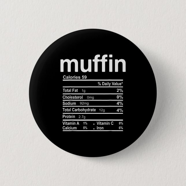 Muffin Nutrition Facts Funny Thanksgiving Christma Button (Vorderseite)