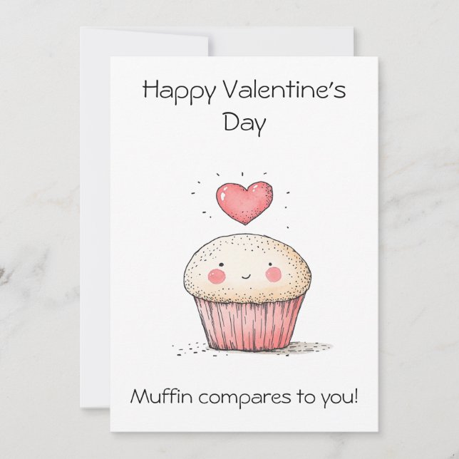 Muffin vergleicht Sie! - Adorable Valentinstag Karte (Vorderseite)