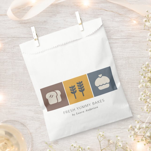 Muffin Weizen Brot Ochre Brown Grau Koch Backen Geschenktütchen (Ausgeschnitten)