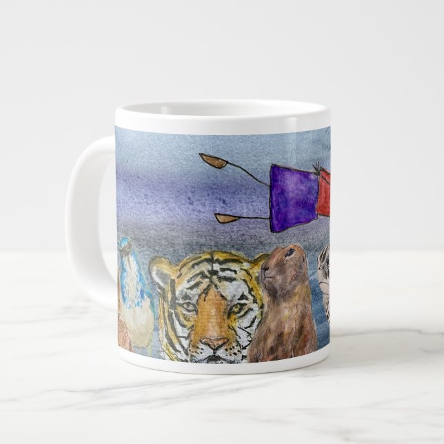 Mug # 2 Joanna Flying over Animals Jumbo-Tasse (Vorderseite Links)