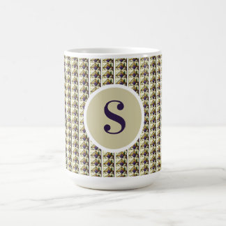 Mug à café latte monogrammé en vitrail personnalis kaffeetasse
