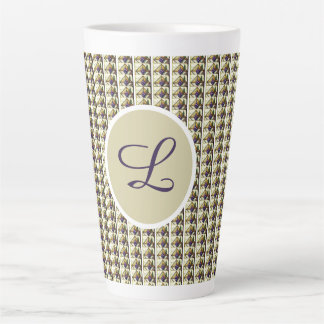 Mug à café latte monogrammé en vitrail personnalis milchtasse