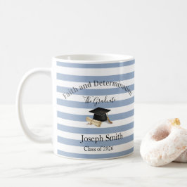 Mug Blue & White Stripe Graduate 2026  Kaffeetasse