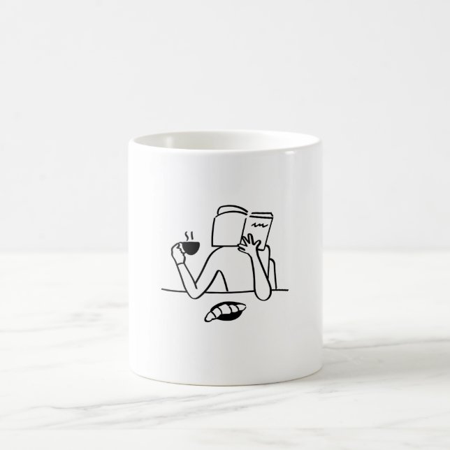 Mug Cafés neues Design-Logo buch Kaffeetasse (Mittel)