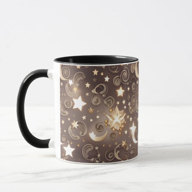 Mug - Champagne Gold Celestial Moon Tasse (Links)