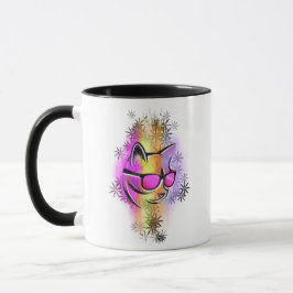 Mug Chat Farben Sonnenbrille Tasse