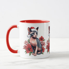 Mug | Christmas Sphynx Cat Tragen einer Weihnachts Kaffeetasse