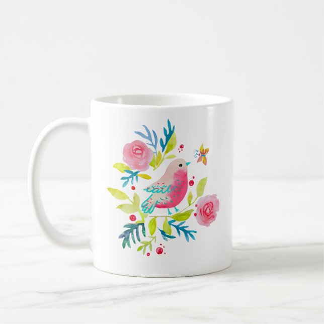 Mug Cute Pink Bird hat uns einen runtergeholt. Kaffeetasse (Links)