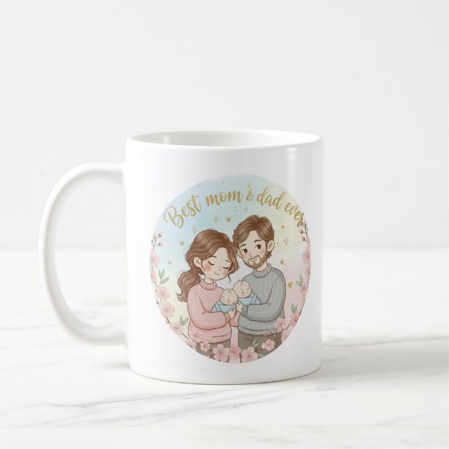 Mug dad and mom  kaffeetasse (Links)