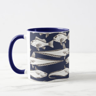 Mug Deep-Sea Fish Art blue Tasse
