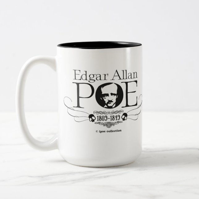 Mug „Edgar Allan Poe " Zweifarbige Tasse (Links)